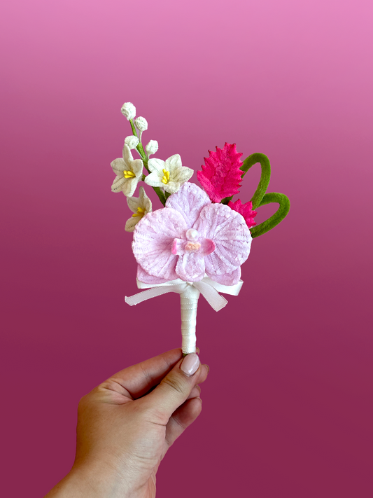 Blush Orchid Buttonhole DIY Kit